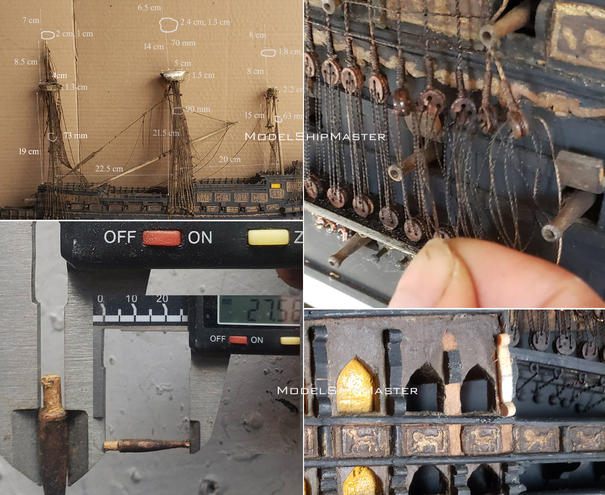 Antique ship model restoration