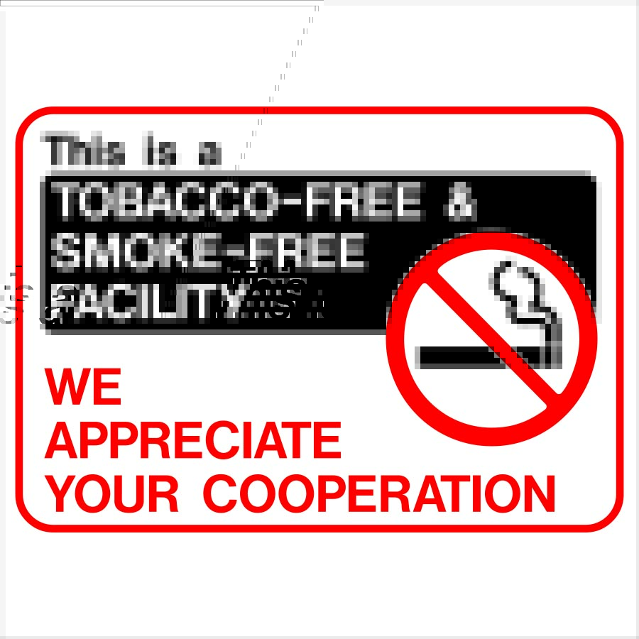 Tobacco Free Facility Signs Model Sign