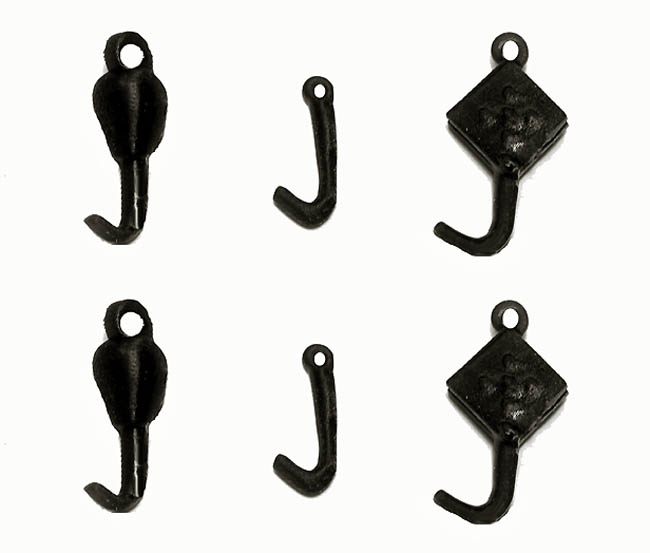 HO Scale HOOKS, Variety pack of Finished Hooks