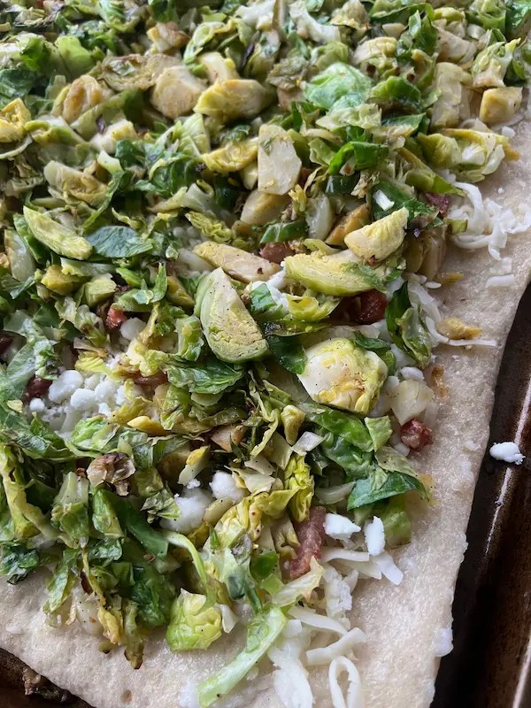 Brussel Sprout Pizza With Pancetta and Goat Cheese Moderately Messy RD