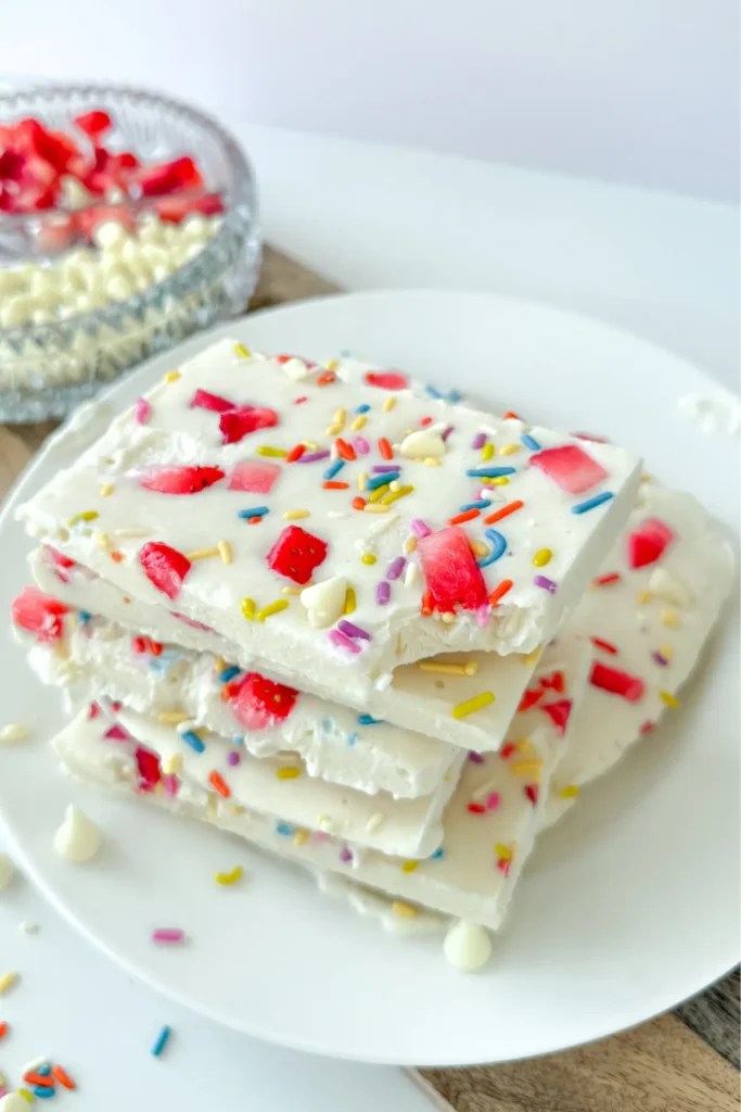 Birthday Cake Cottage Cheese Bark {High Protein} Moderately Messy RD
