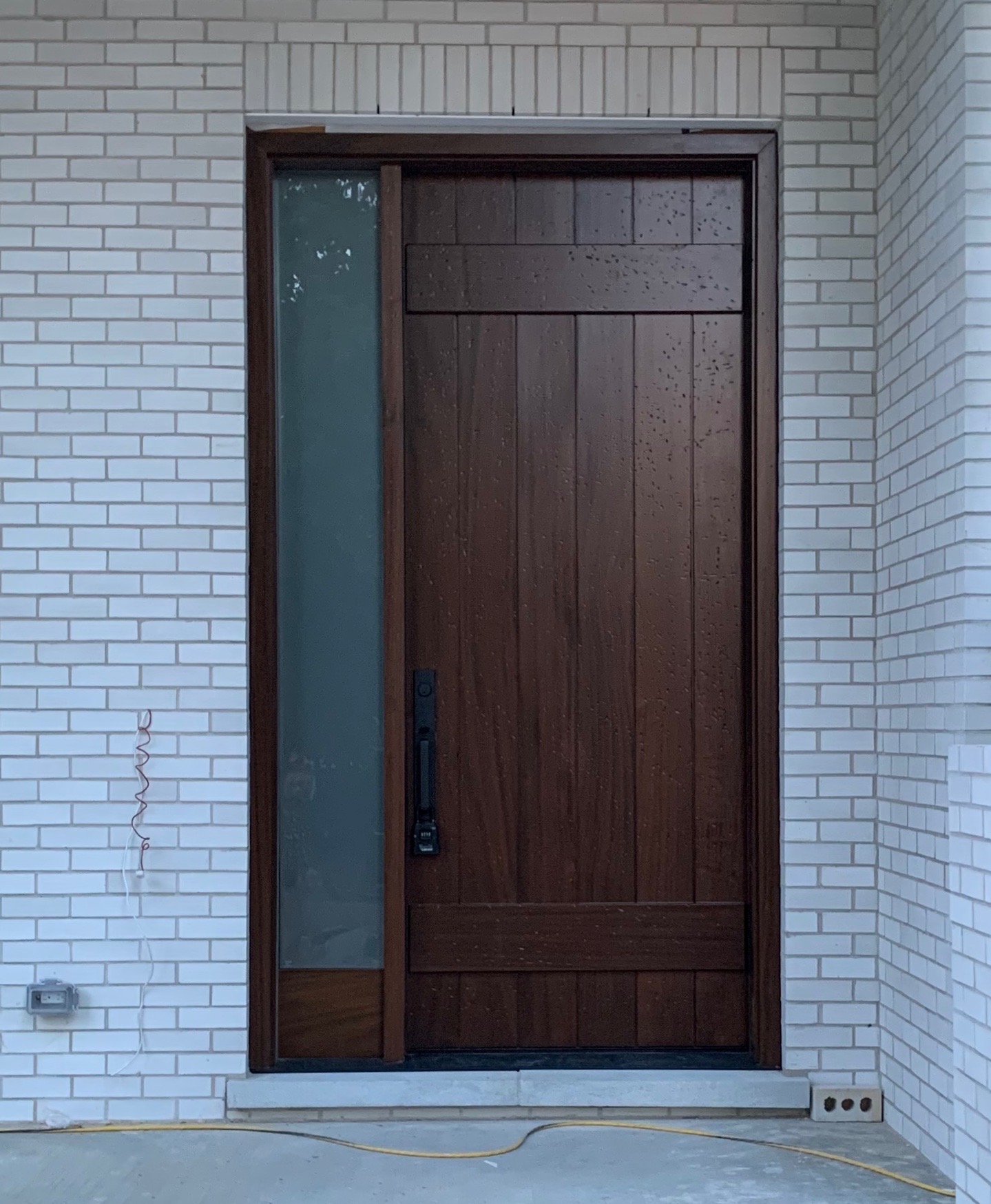 Butcher Block Single Front Entry Door Fiberglass Modern Doors