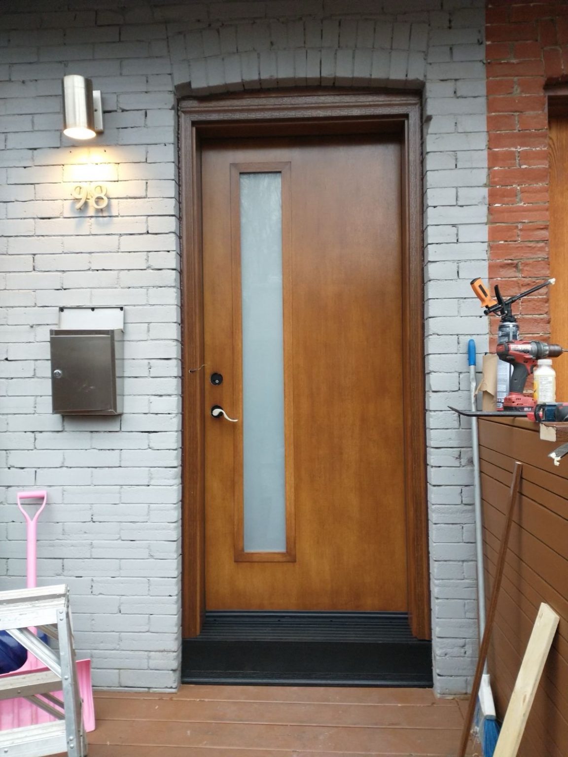 Smooth Finish Single Entry Door With Traditional Hardware Modern Doors