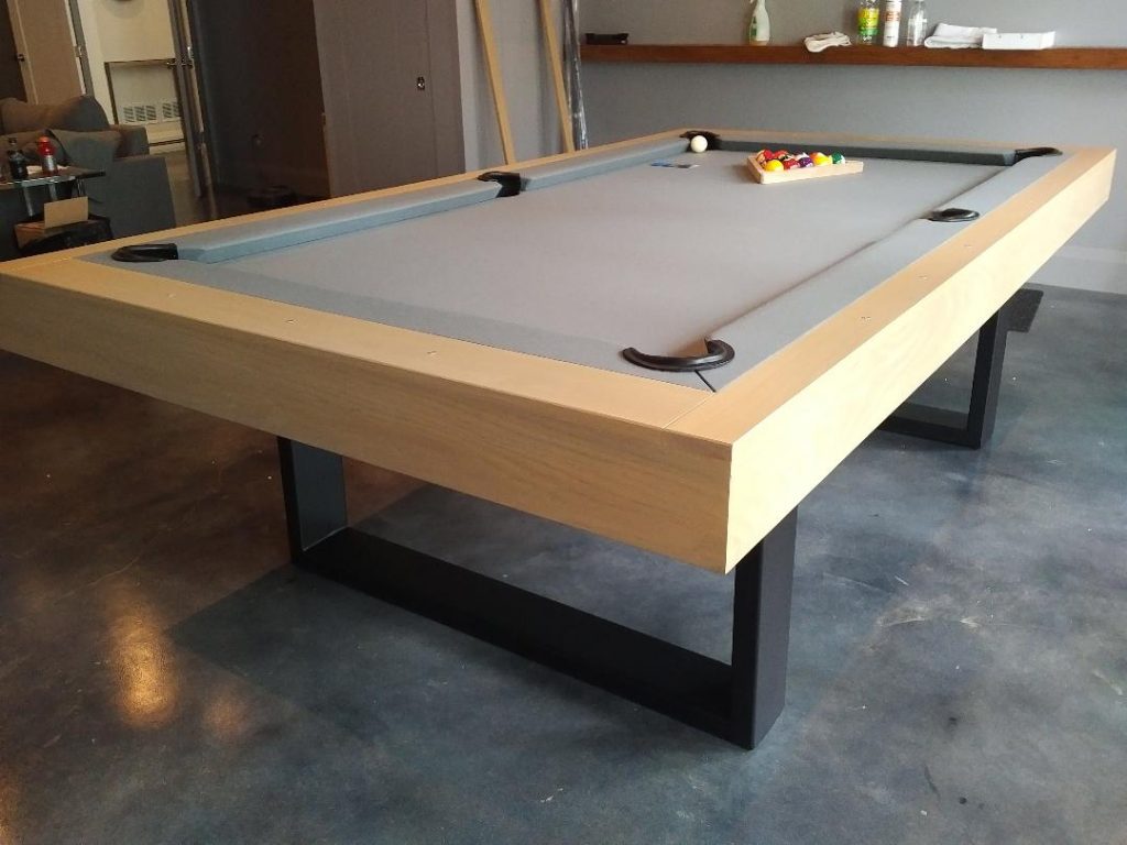 RIVIERA OAK POOL TABLE custom contemporary steel modern pool table