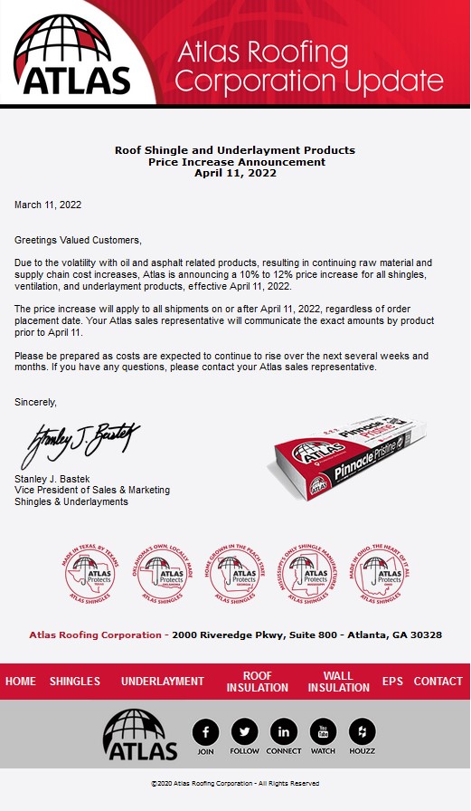 Roofing Announcements — Modern Builders Supply