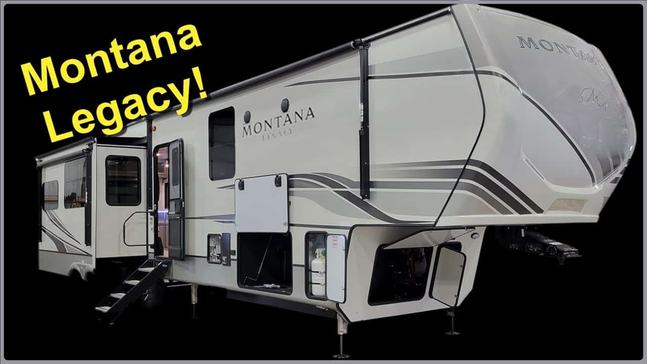 RV Tour 2022 Montana Legacy 3931FB Fifth Wheel Modern Campground