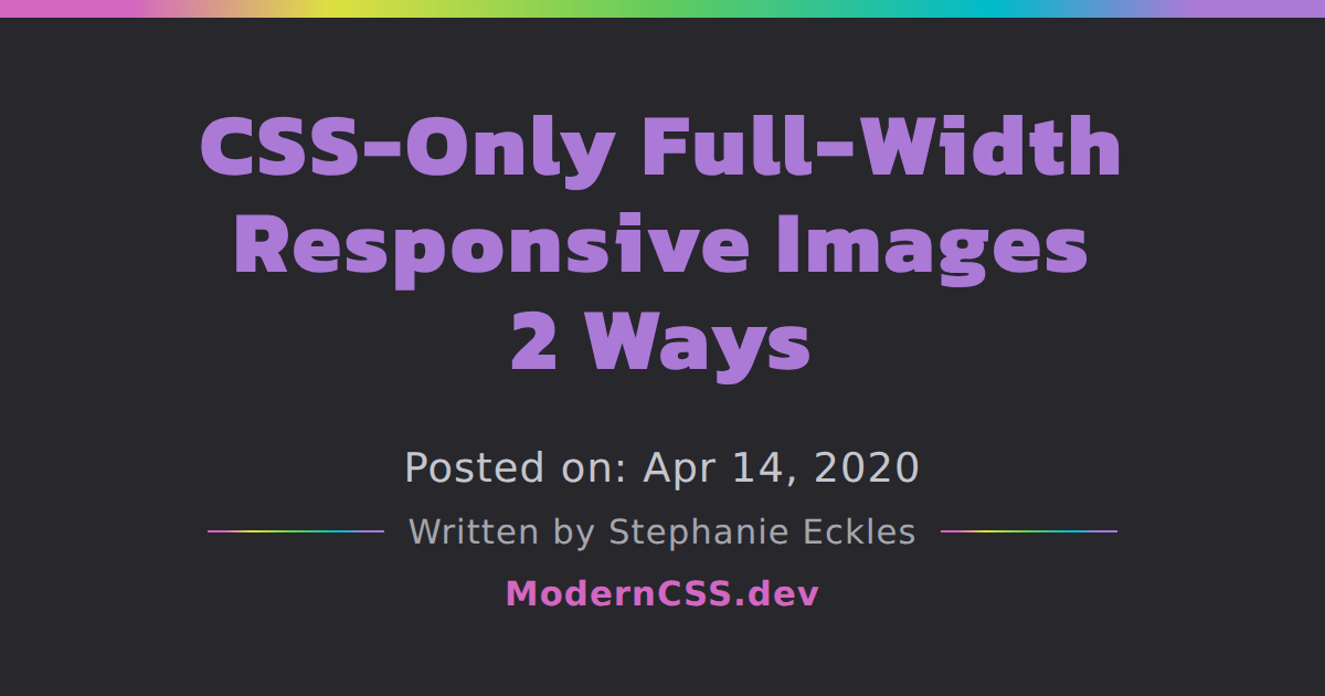 CSSOnly FullWidth Responsive Images 2 Ways Modern CSS Solutions