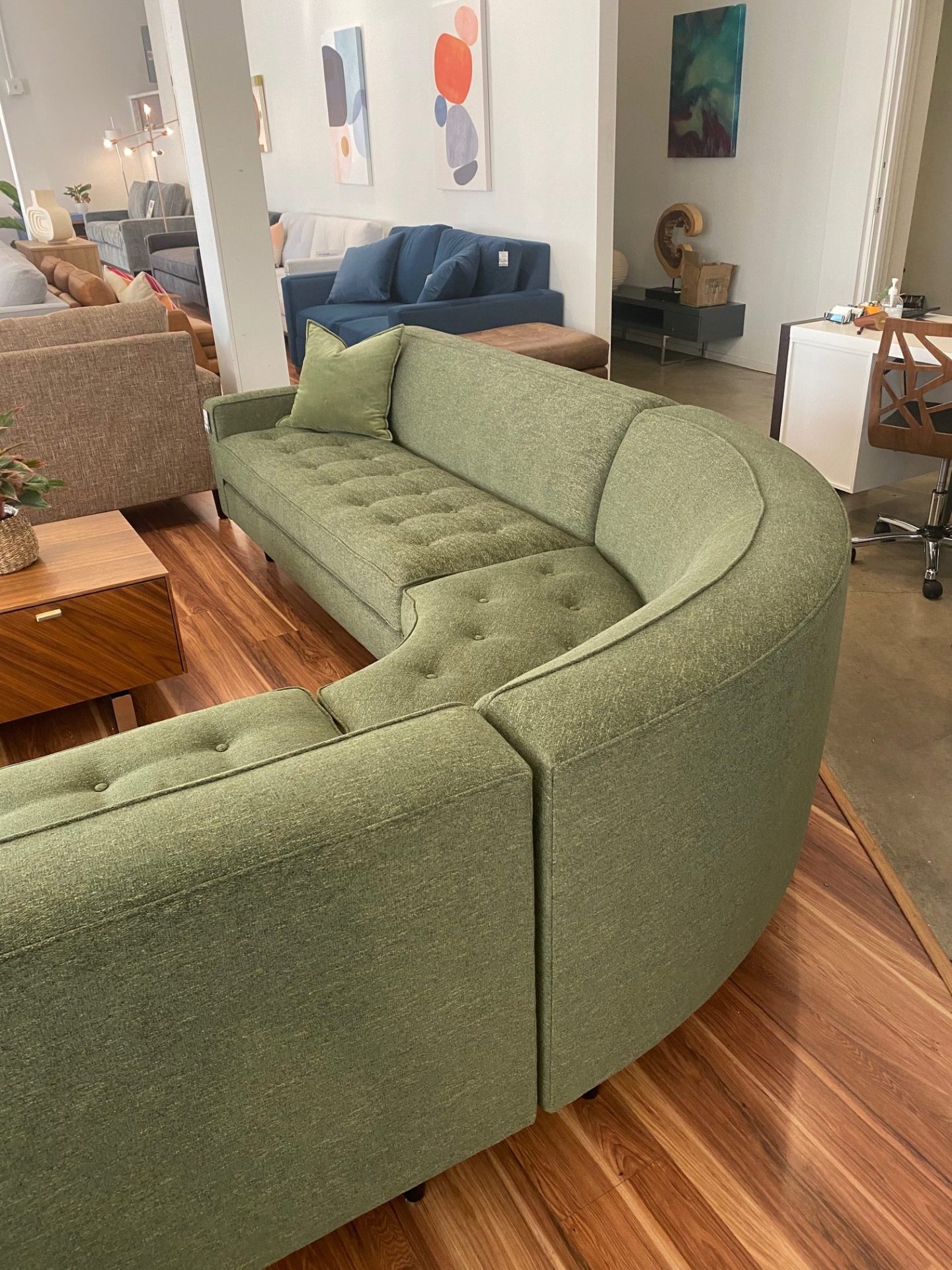 Vivan 3 piece curved sectional. Prisma Banana Leaf Seattle Furniture