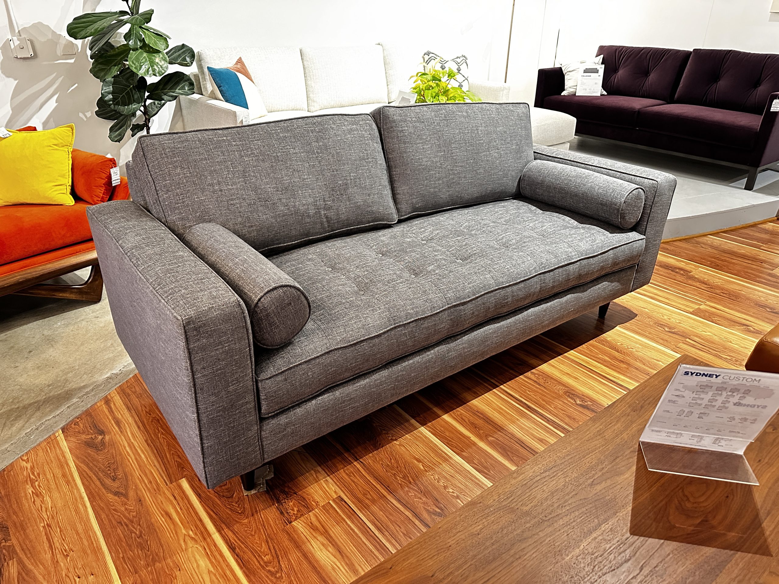 Sydney Sofa 86″ Grey pewter Seattle Sofas & Sectionals Modern Design Sofas