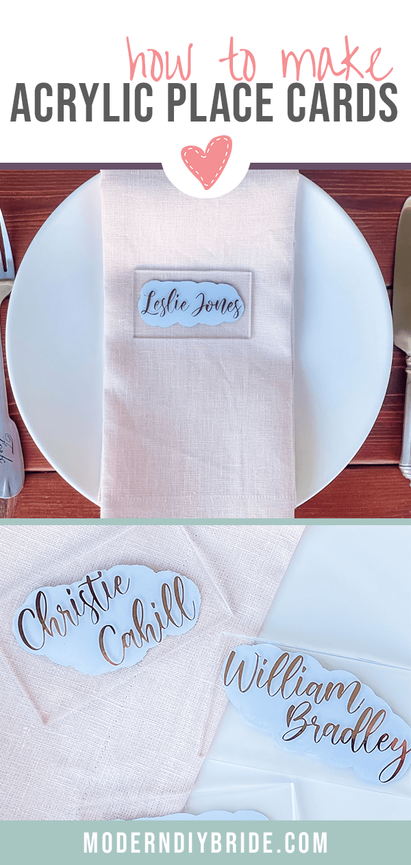 DIY Acrylic Place Cards for Weddings Modern DIY Bride