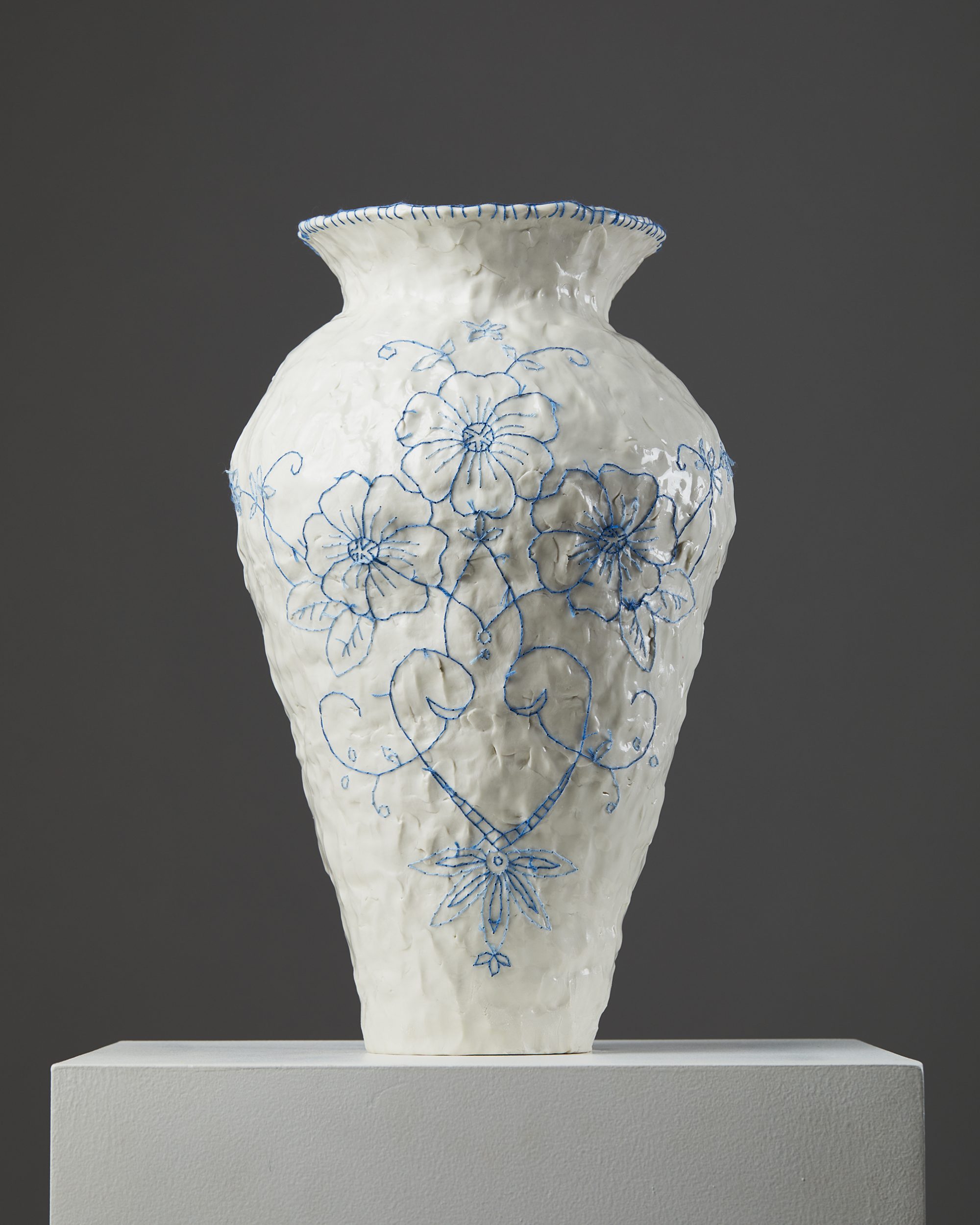 Embroidered vase designed by Caroline Harrius — Modernity