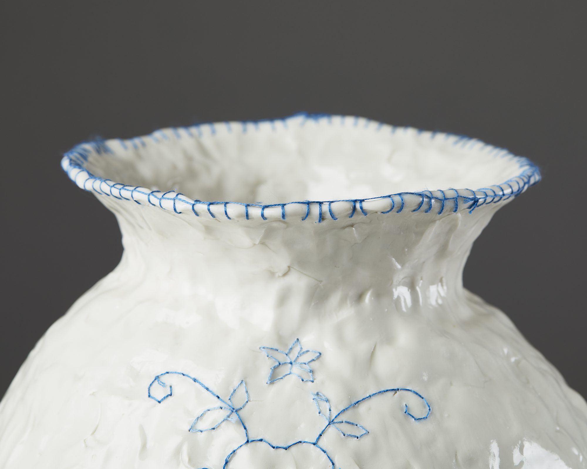 Embroidered vase designed by Caroline Harrius — Modernity