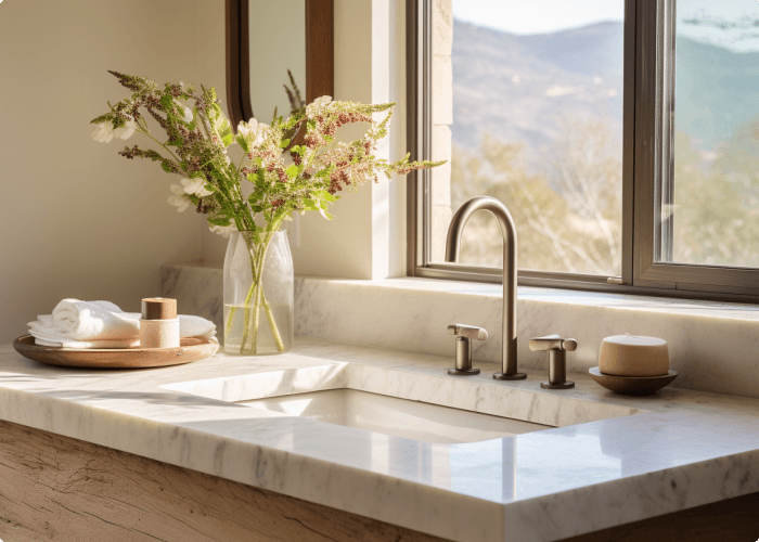 Quartz Bathroom Countertops Cost by Color, Size, and Style