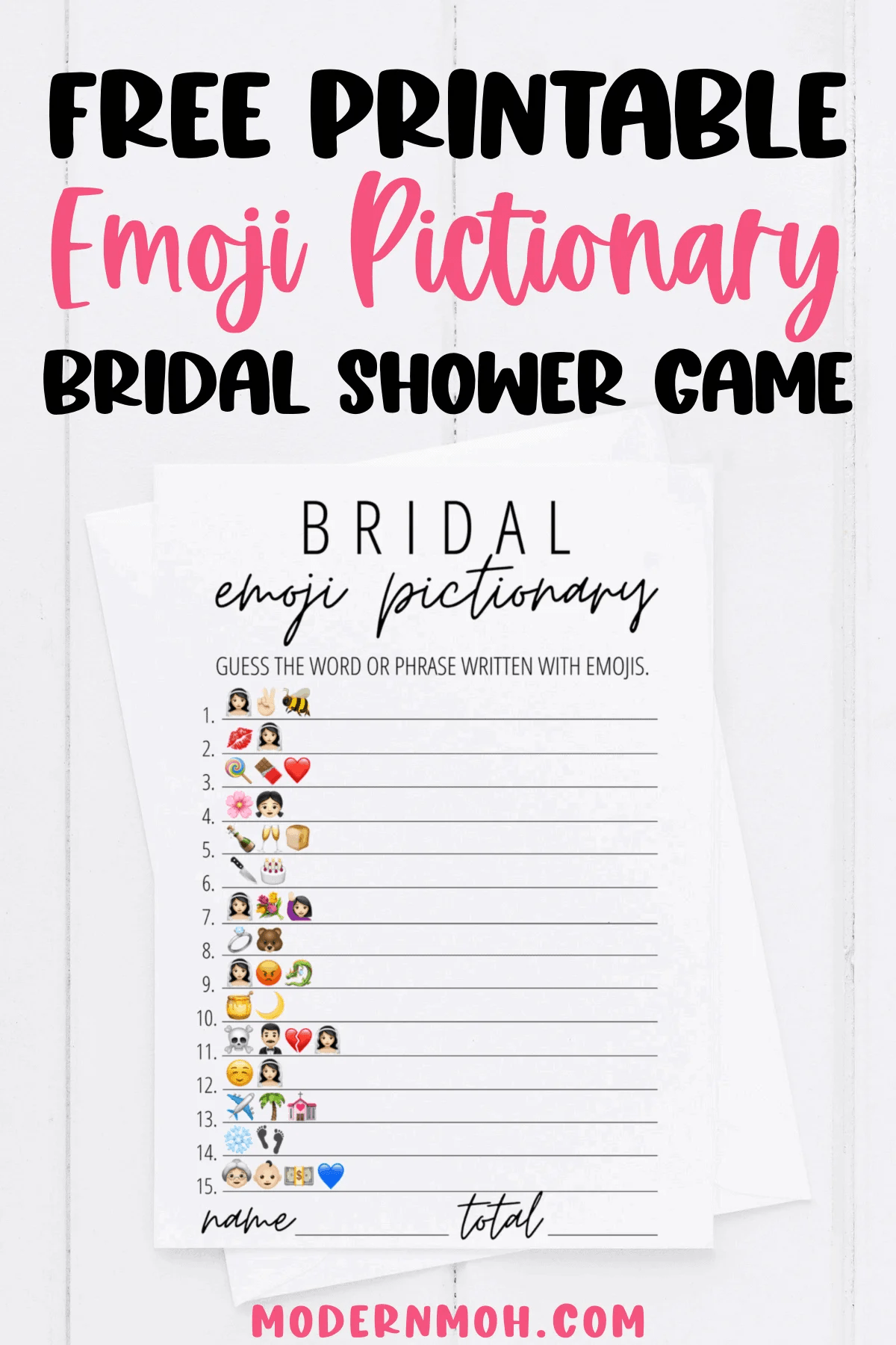 110B Bridal Shower Game Wedding Events Emoji PIctionary Emoji Wedding