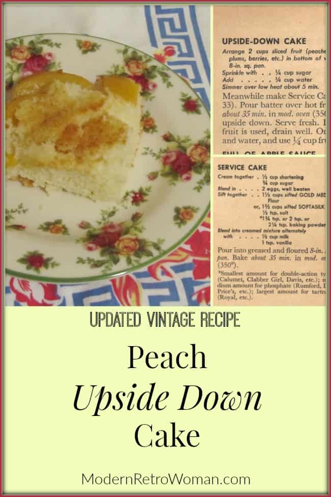 Peach Upside Down Cake Vintage Rationing Recipe
