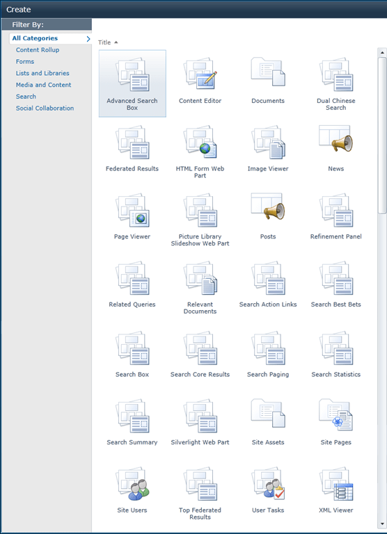 Available Web Parts in Office 365 – Rene Modery