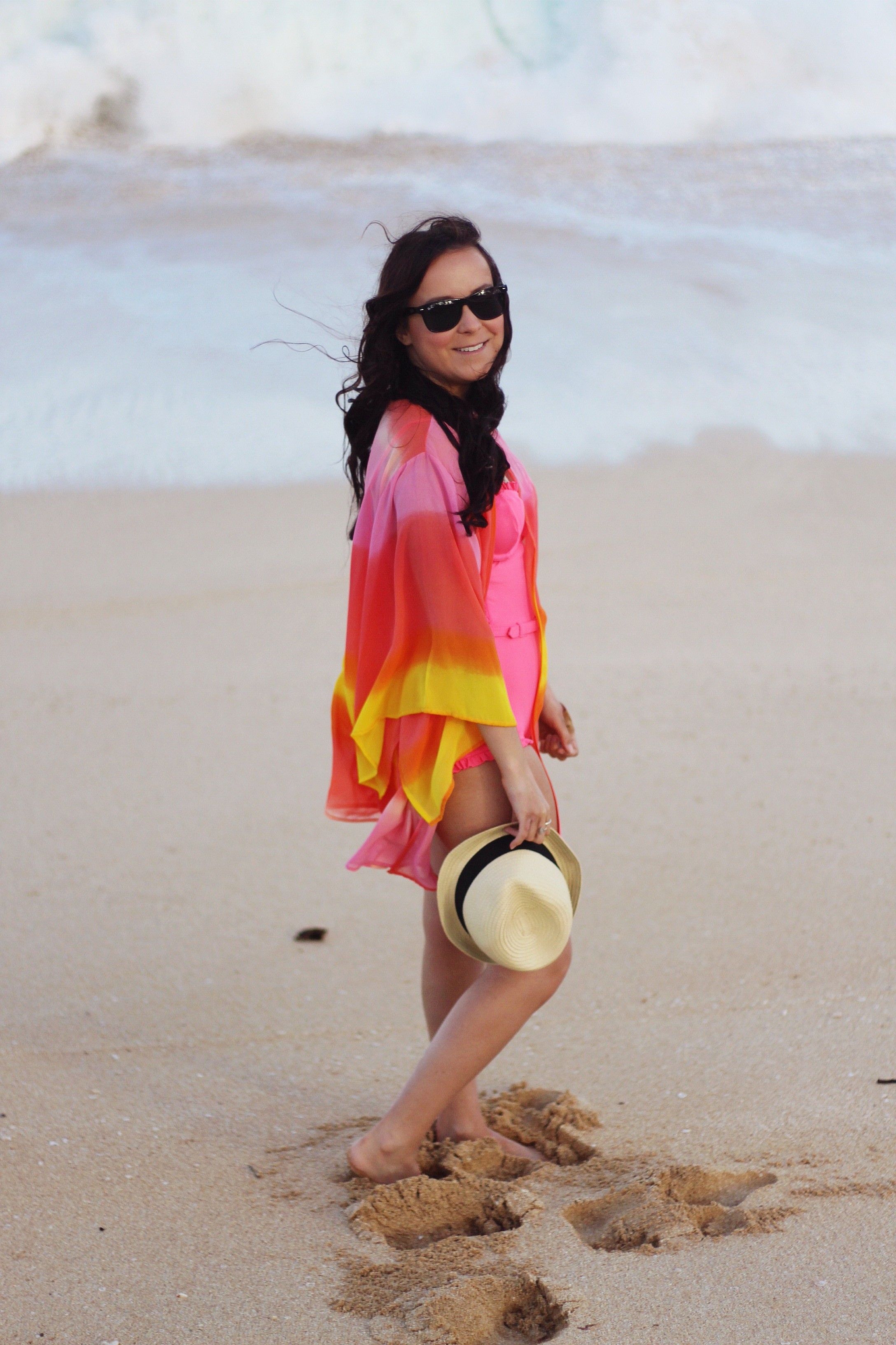 Sunset Kimono Beach Outfit