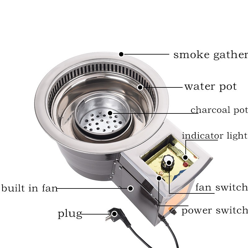 Smokeless Korean Charcoal Bbq Grill Tabletop