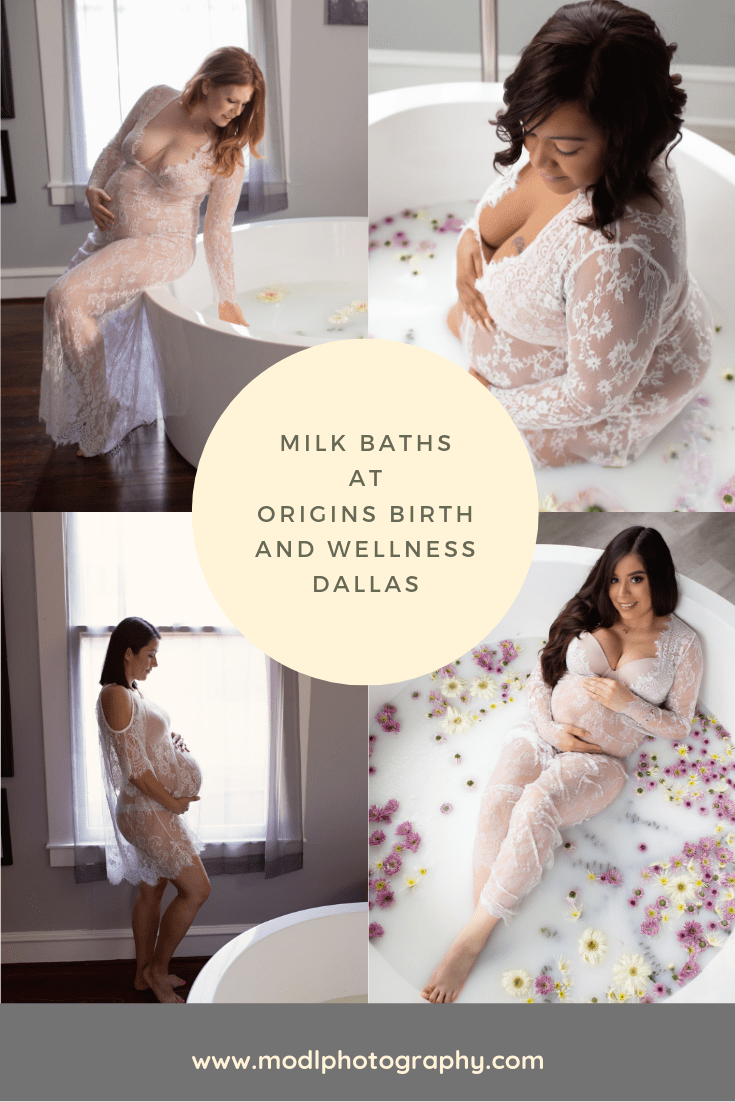 Milk bath sessions at Origins Birth Dallas for maternity, newborn and