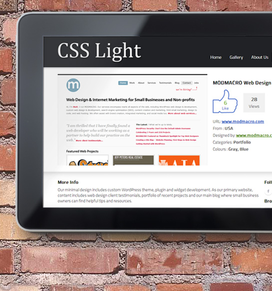 Our Portfolio Website Design Was Featured on CSS Light Modmacro