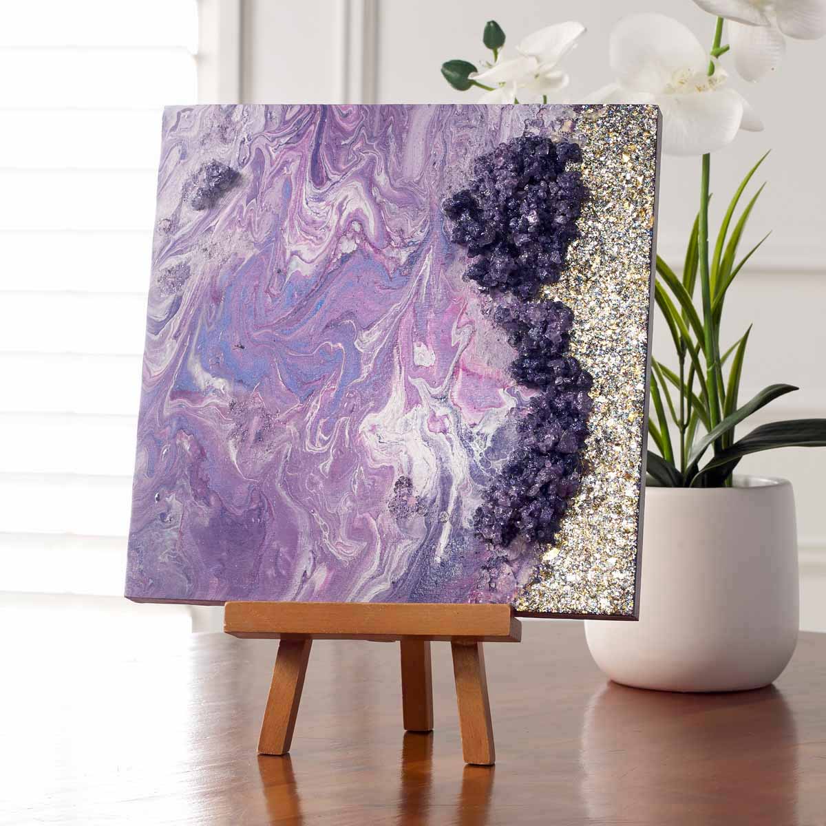 Easy Geode Canvas Wall Art Mod Podge Rocks