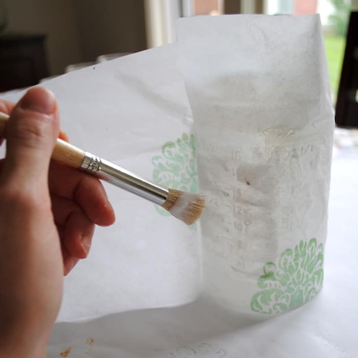 Tissue paper mason jar centerpieces Mod Podge Rocks