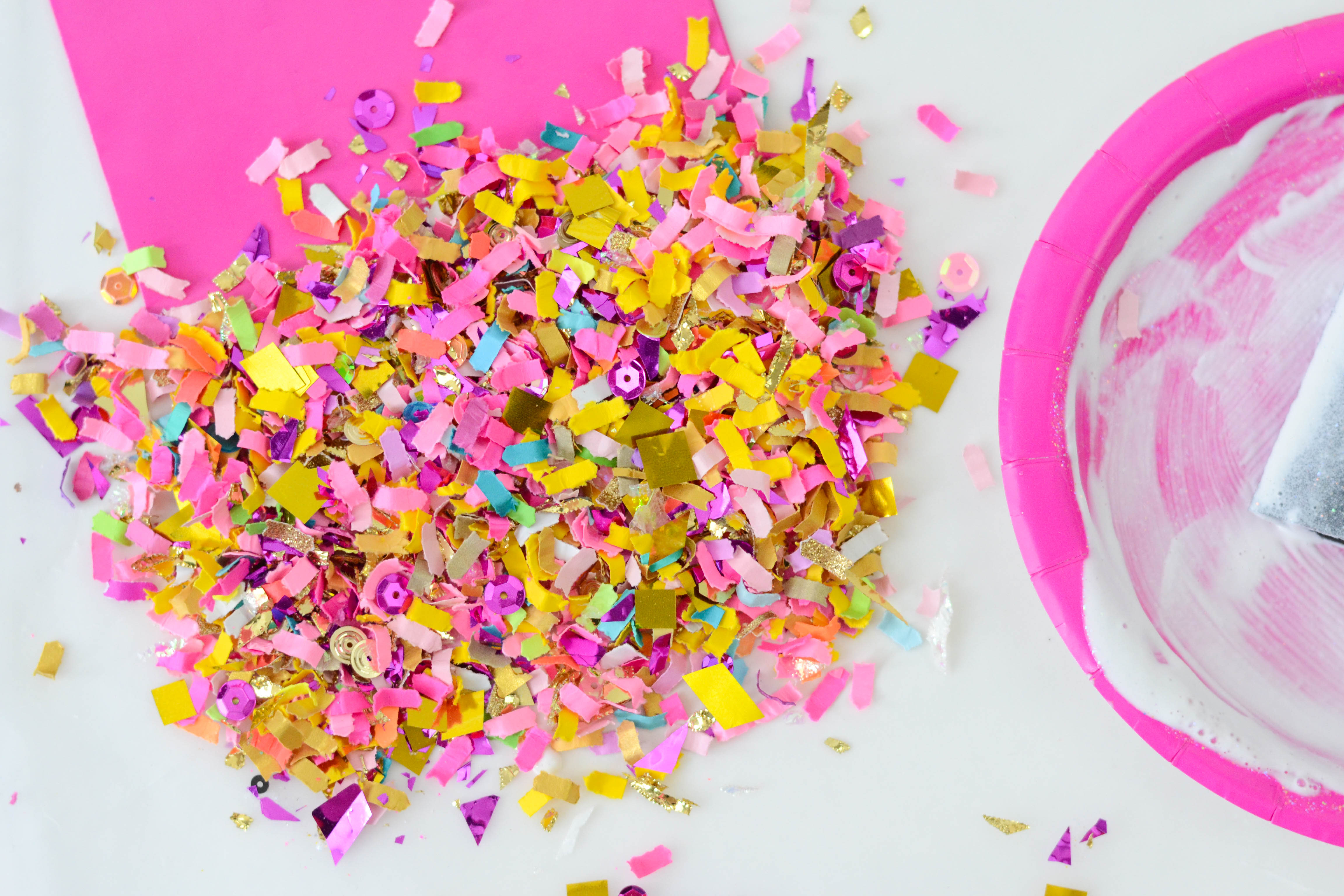 Confetti dipped DIY goodie bags Mod Podge Rocks