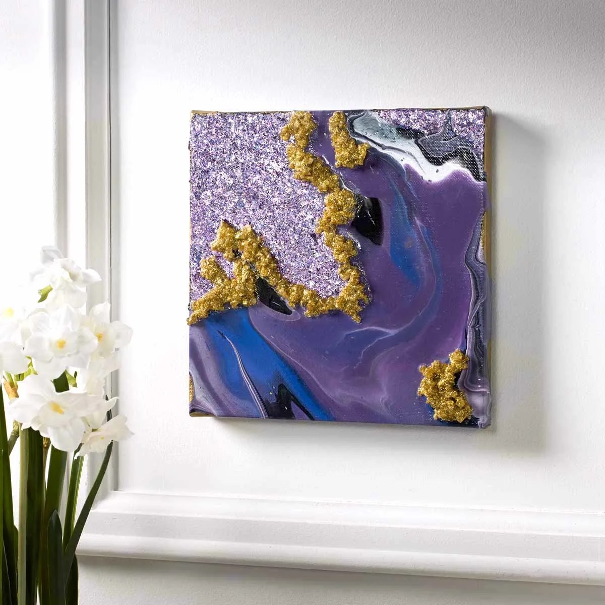 Easy Geode Canvas Wall Art Mod Podge Rocks