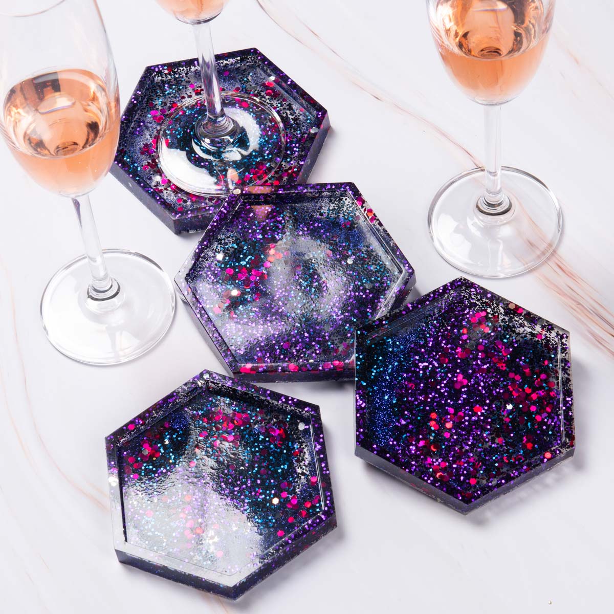 Glitter Resin Coasters for Gifts or Parties! Mod Podge Rocks