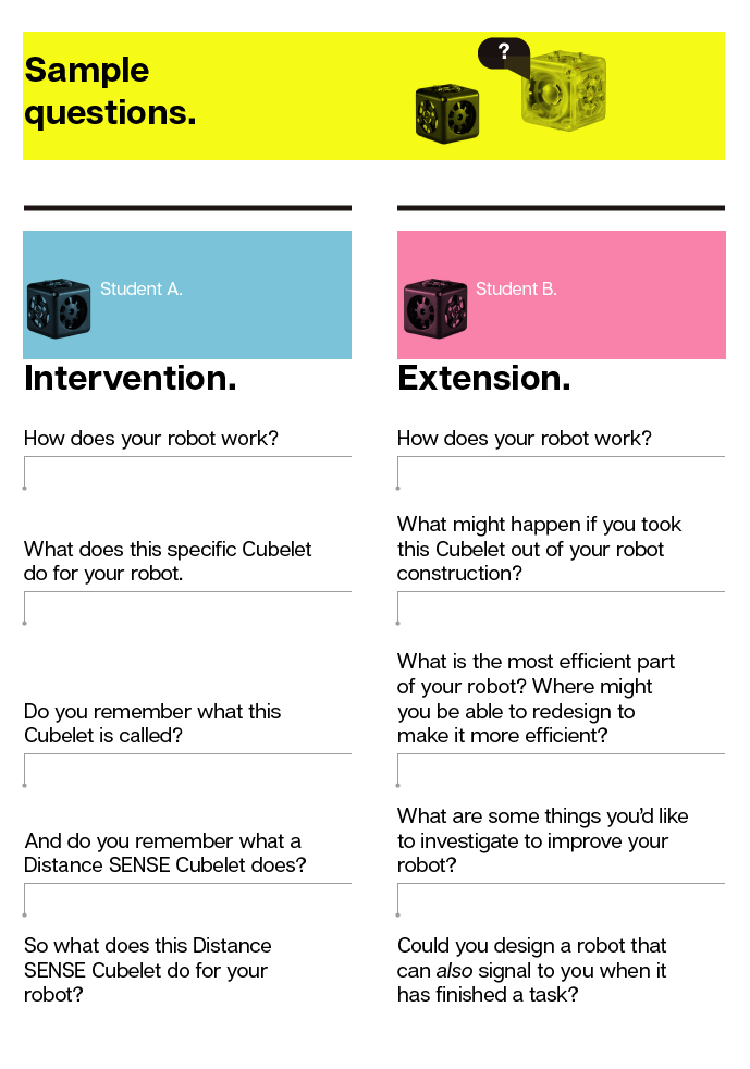 Scaffolded Questioning A Differentiation Technique Modular Robotics Cubelets robot blocks