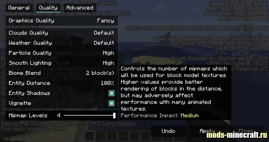 Sodium 1.16.2 / Моды на Майнкрафт / ModsMinecraft.Ru