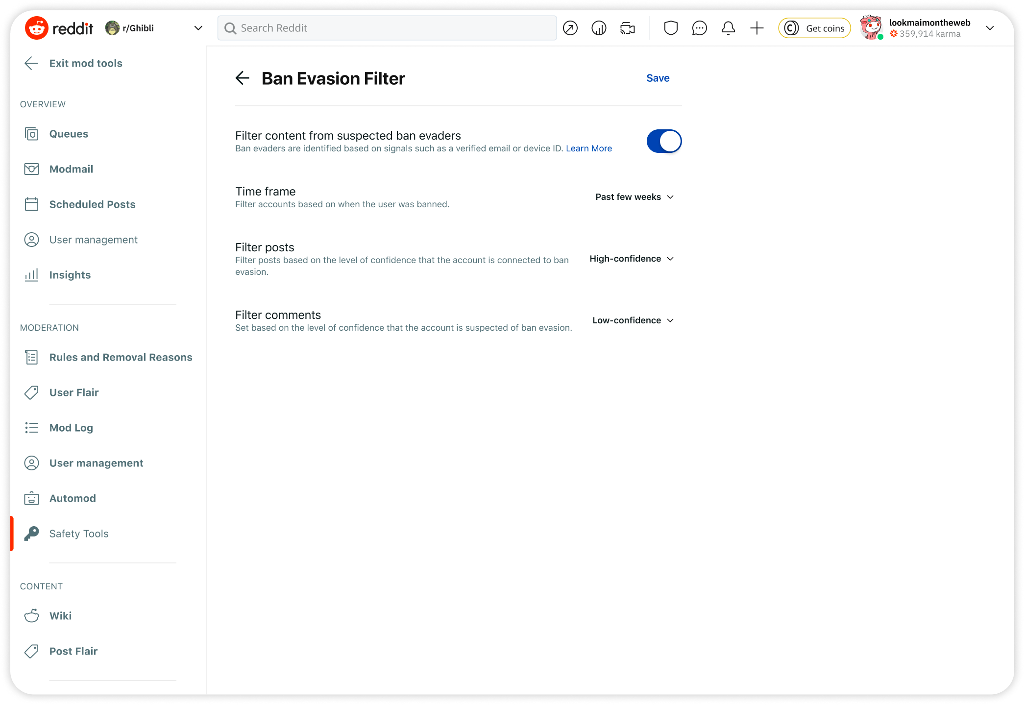 Ban Evasion Filter Reddit Mods