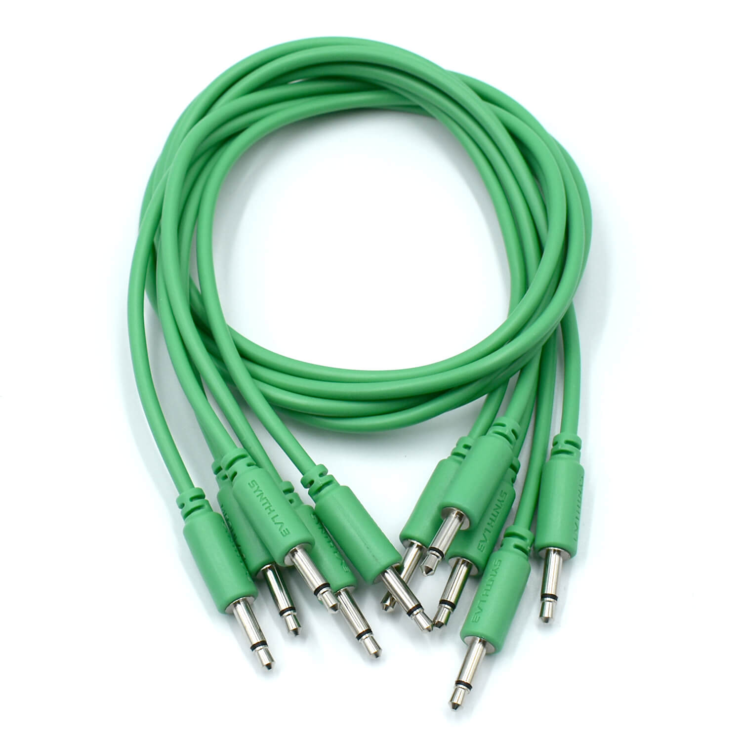 Eurorack Patch Cables, 5Pack, 9150cm, GREEN ModularSynthLab