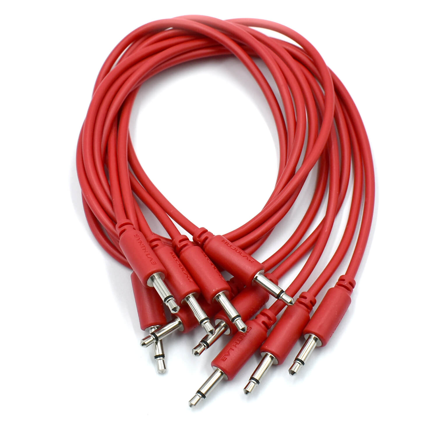 Eurorack Patch Cables, 5Pack, 9150cm, RED ModularSynthLab