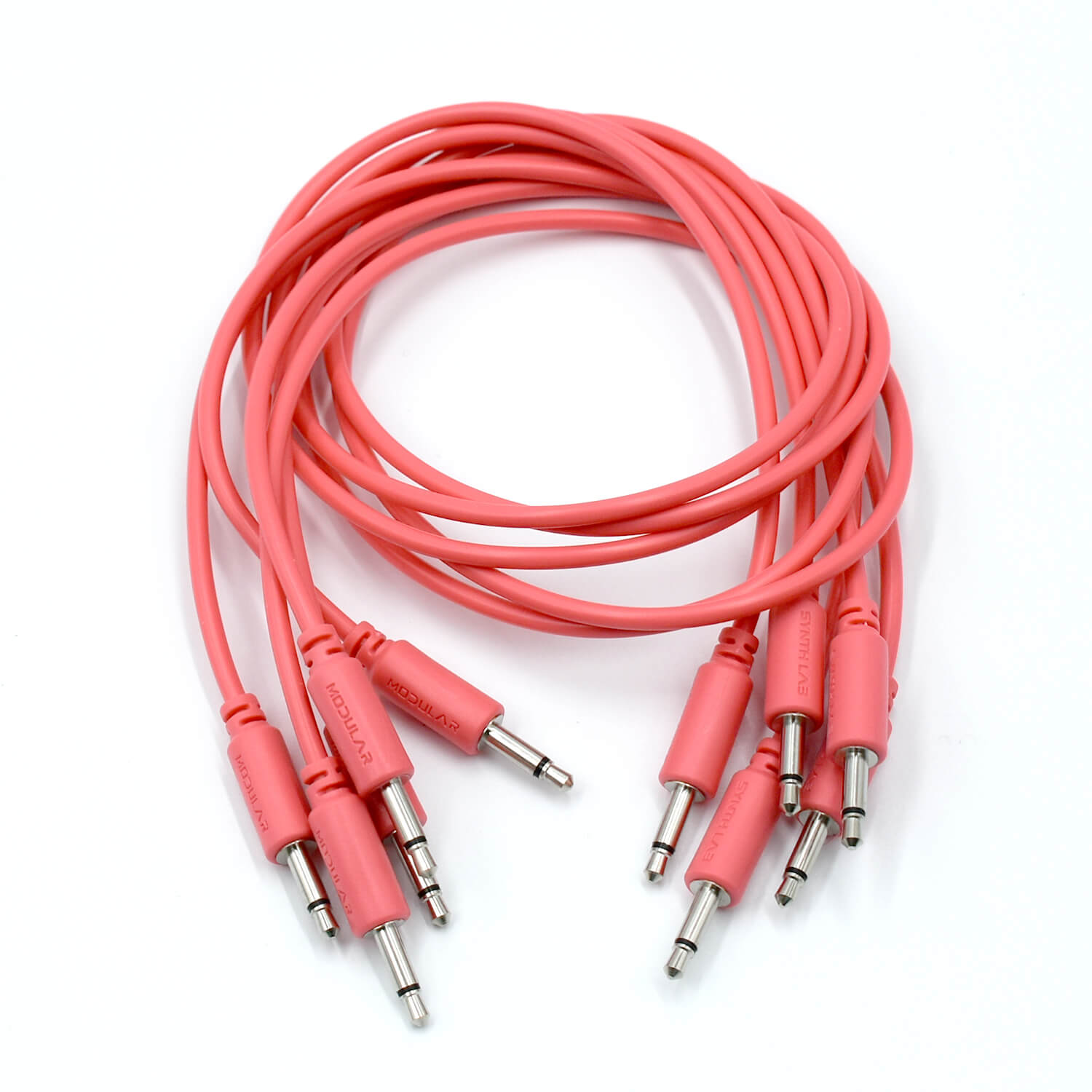 Eurorack Patch Cables, 5Pack, 9150cm, PEACH ModularSynthLab