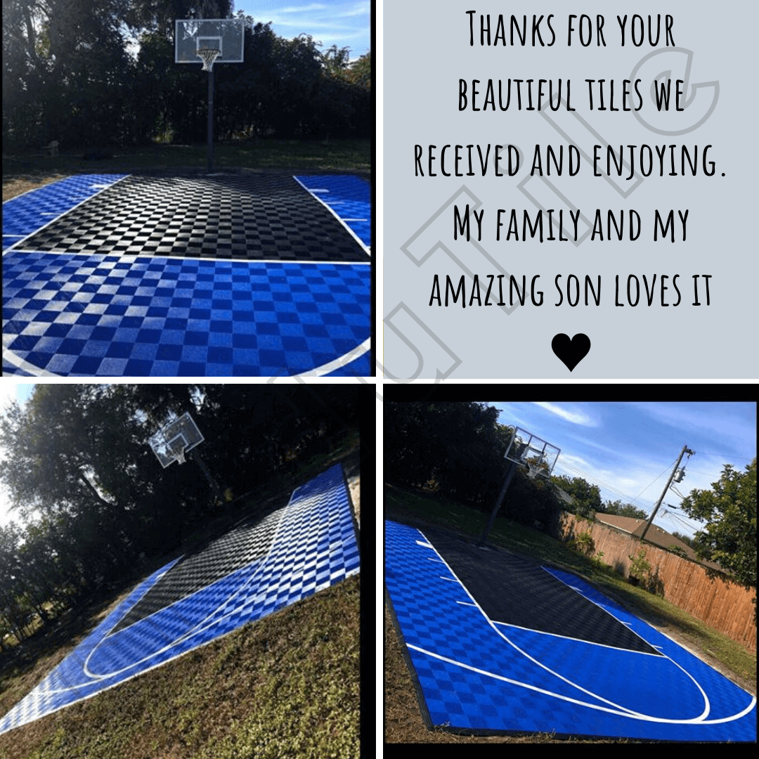 Outdoor Basketball Court Floor, 20x24, Kit w/ ModuTile Sport Tiles