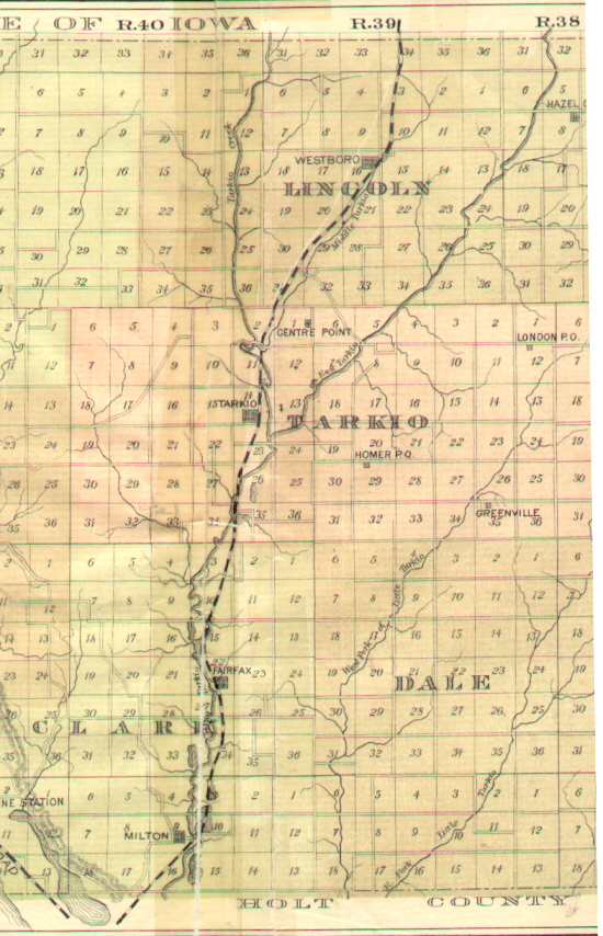 Atchison County, Missouri 1882 History map of middle of county