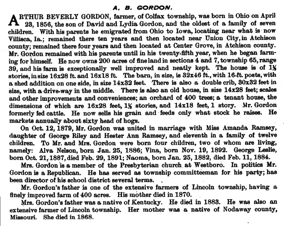 Atchison County, Missouri Stapel's History Ra names