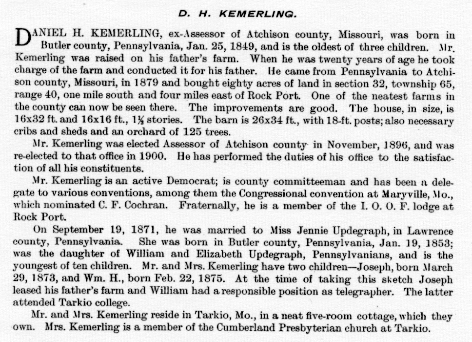 Atchison County, Missouri Stapel's History reference A