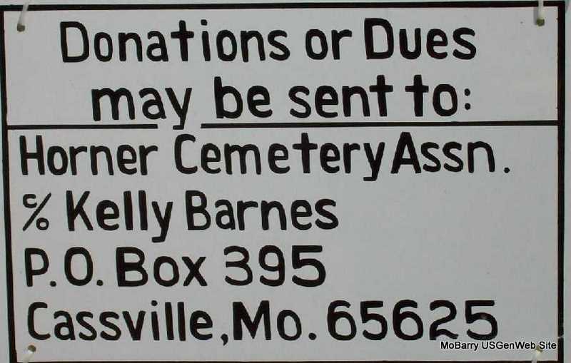 MO Gen Project Barry County Cemetery Horner Cemetery Both
