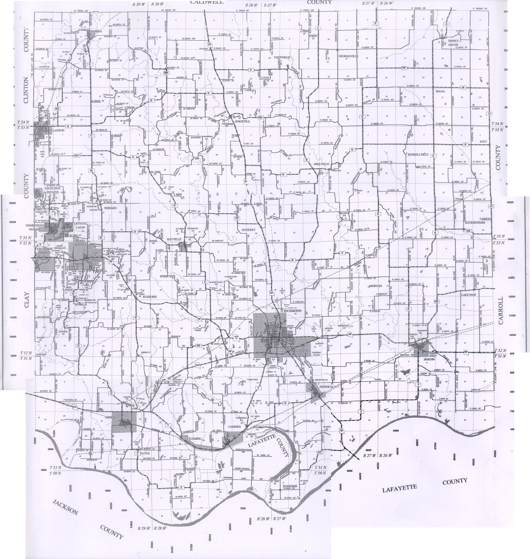 Ray County, Missouri, Genealogy Resources, Maps