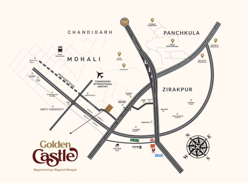 Golden Castle, Zirakpur (3 BHK flats and plots) Mohali Mag
