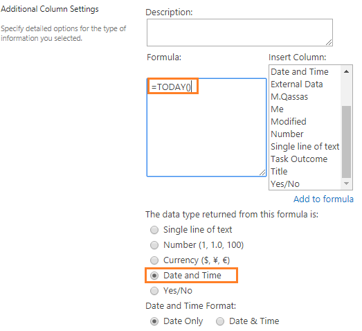 The Supported and Unsupported Columns In SharePoint Calculated Column