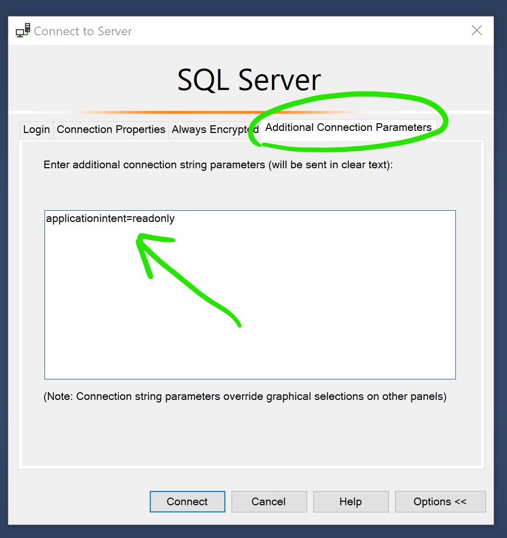 applicationintent=readonly in Azure Data Studio Mohammad Darab
