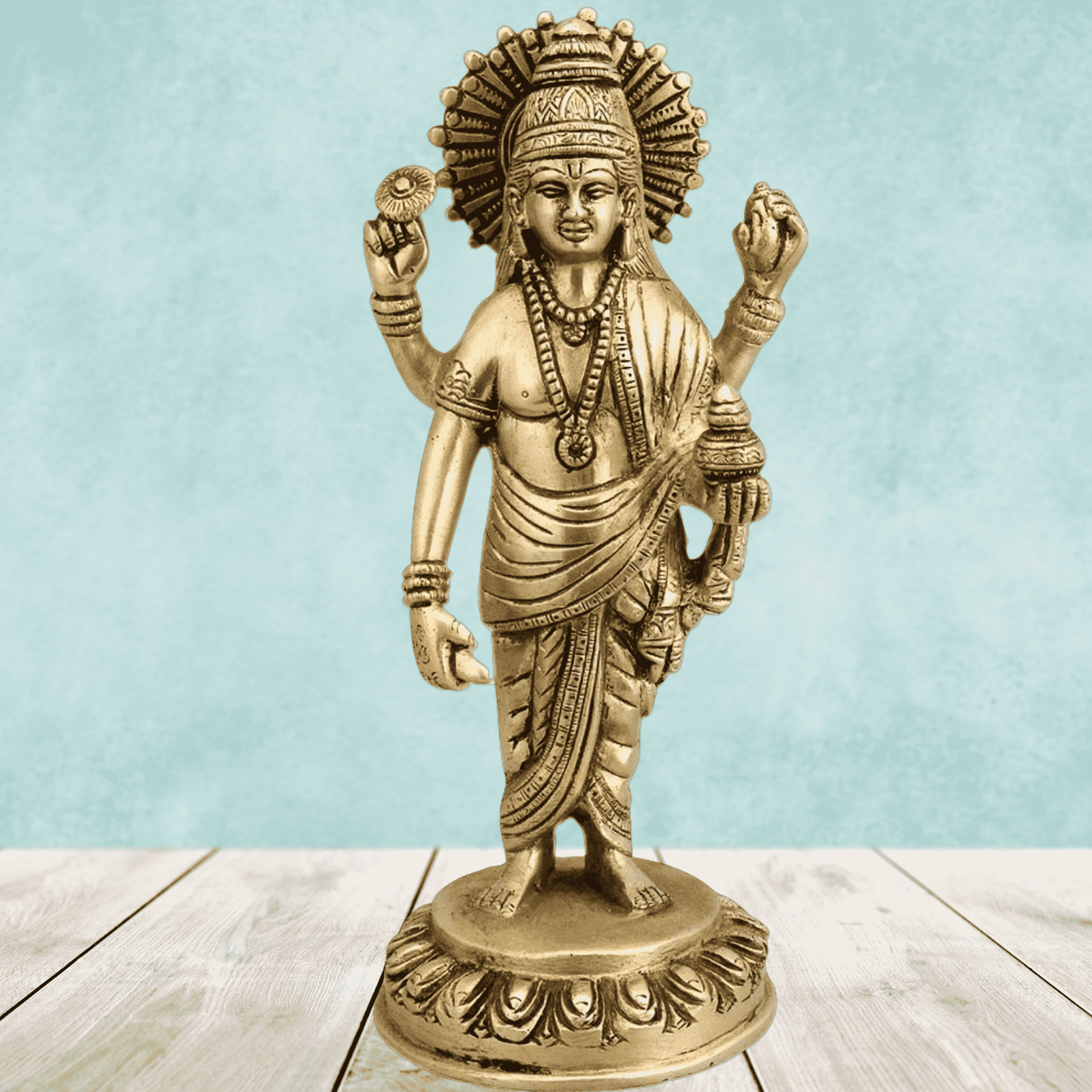 Brass Lord Dhanvantari Idol,God of Ayurveda/Medicine Statue Buy Indian Handicrafts Online I