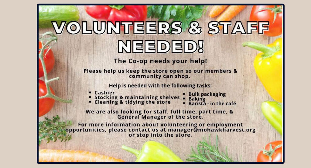 Employment Opportunities Mohawk Harvest Cooperative Market