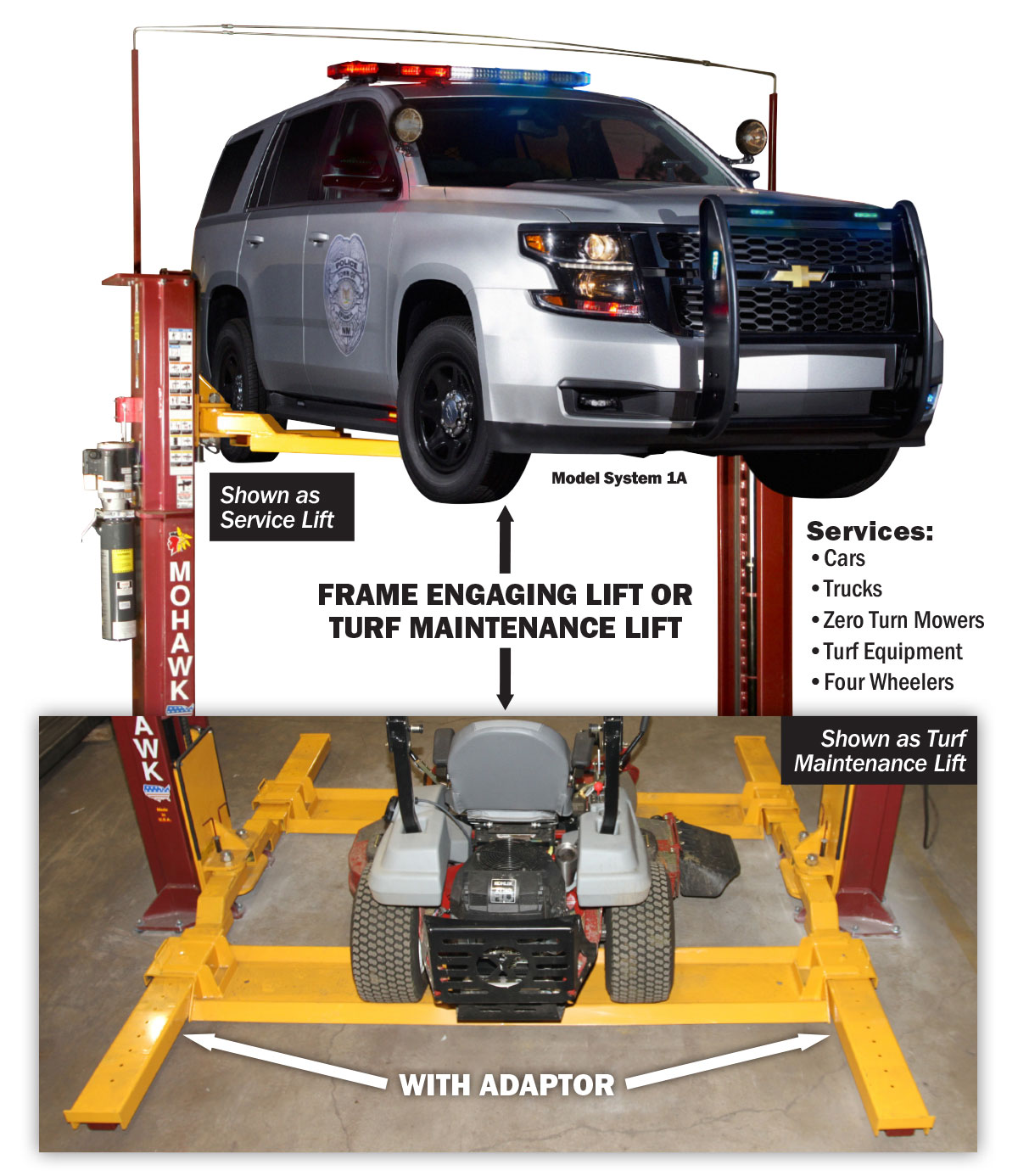 Turf Maintenance Equipment & Auto Service Lift Mohawk Lifts