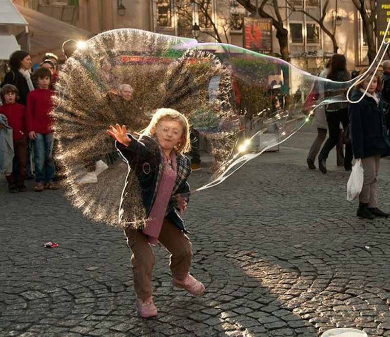 Giant Bubble Popping Perfectly Timed Photo