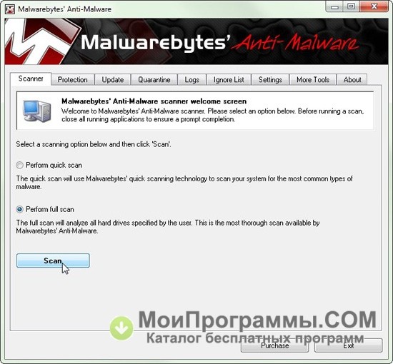 Malwarebytes AntiMalware для Windows 7 скачать бесплатно русская версия