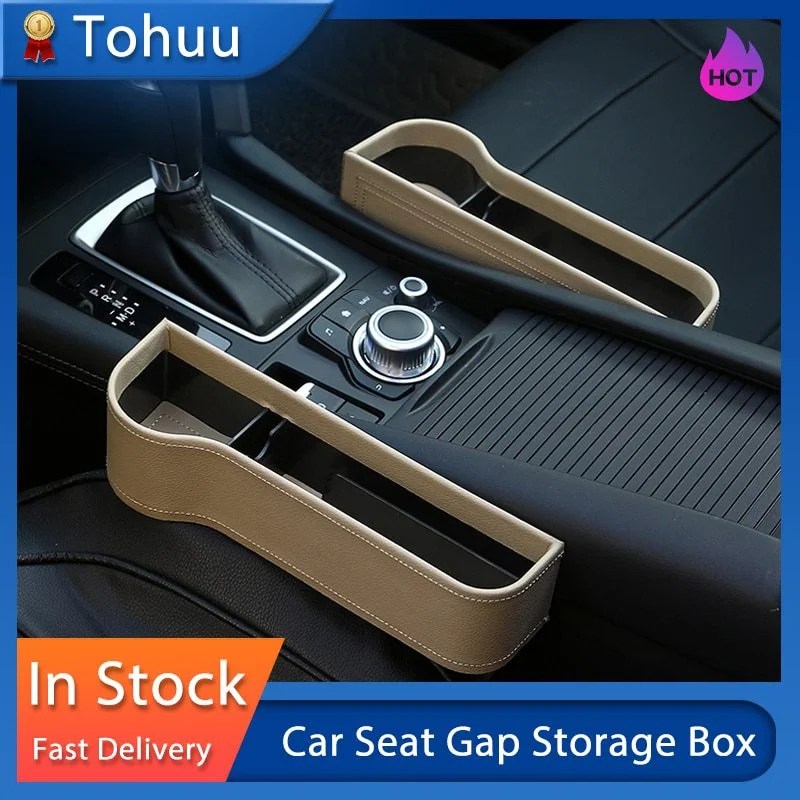 Leather Car Seat Gap Storage Box & Bottle Cups Holder MojitoFashion
